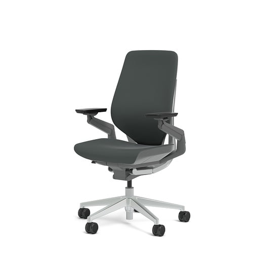 Steelcase Gesture Office Desk Chair with Headrest Plus Lumbar Support Cogent Connect Graphite 5S25 Fabric Low Black Frame Hard Floor Soft Caster Wheels Steelcase Gesture Office Desk Chair with Headrest Plus Lumbar Support Cogent Connect Graphite 5S25 Fabric Low Black Frame Hard Floor Soft Caster Wheels